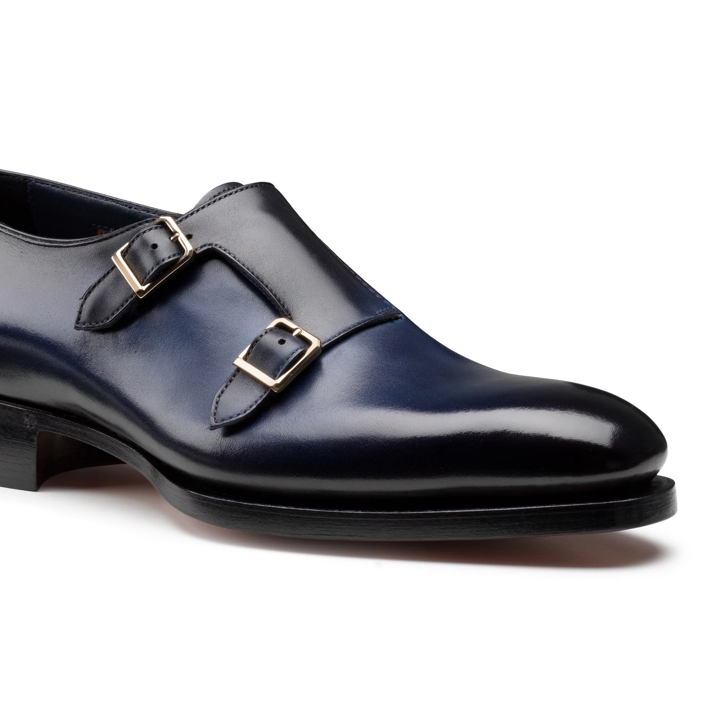 Scarpa con doppia fibbia Uniqua Meraviglia Collection in pelle blu da uomo - immagine 5