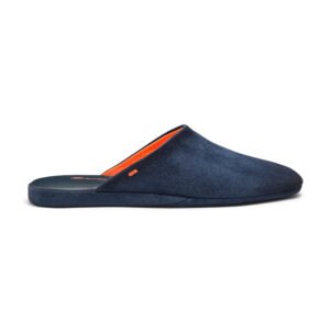 Pantofole da uomo in pelle scamosciata blu