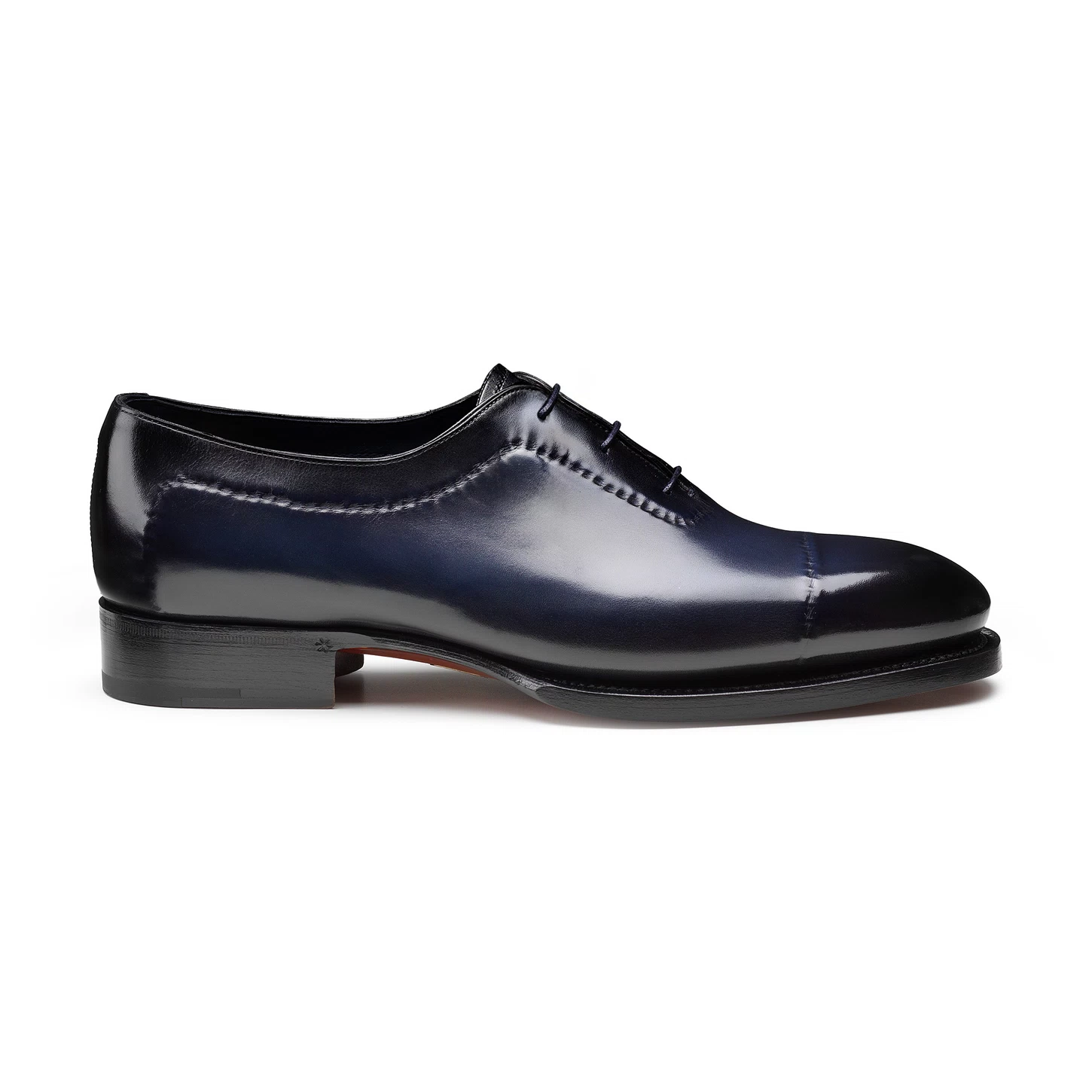 Scarpe Oxford da uomo della collezione Meraviglia in pelle blu - immagine 2