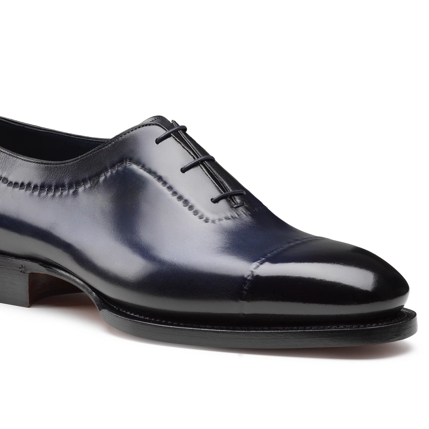 Scarpe Oxford da uomo della collezione Meraviglia in pelle blu - immagine 3
