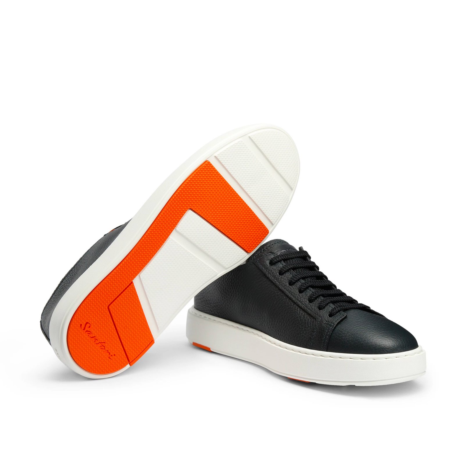 Sneakers da uomo in pelle blu martellata - immagine 4