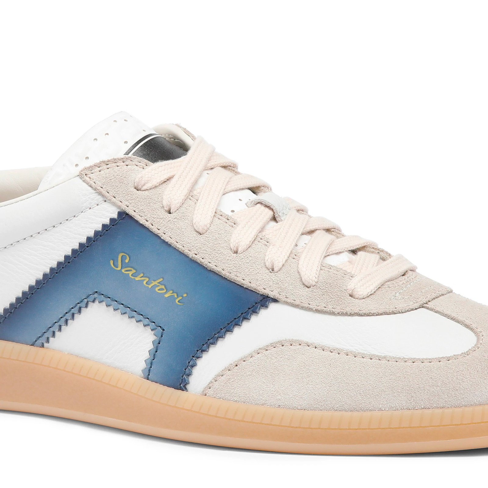 Sneaker da uomo DBS Oly in pelle e camoscio rosso, blu e beige - immagine 5