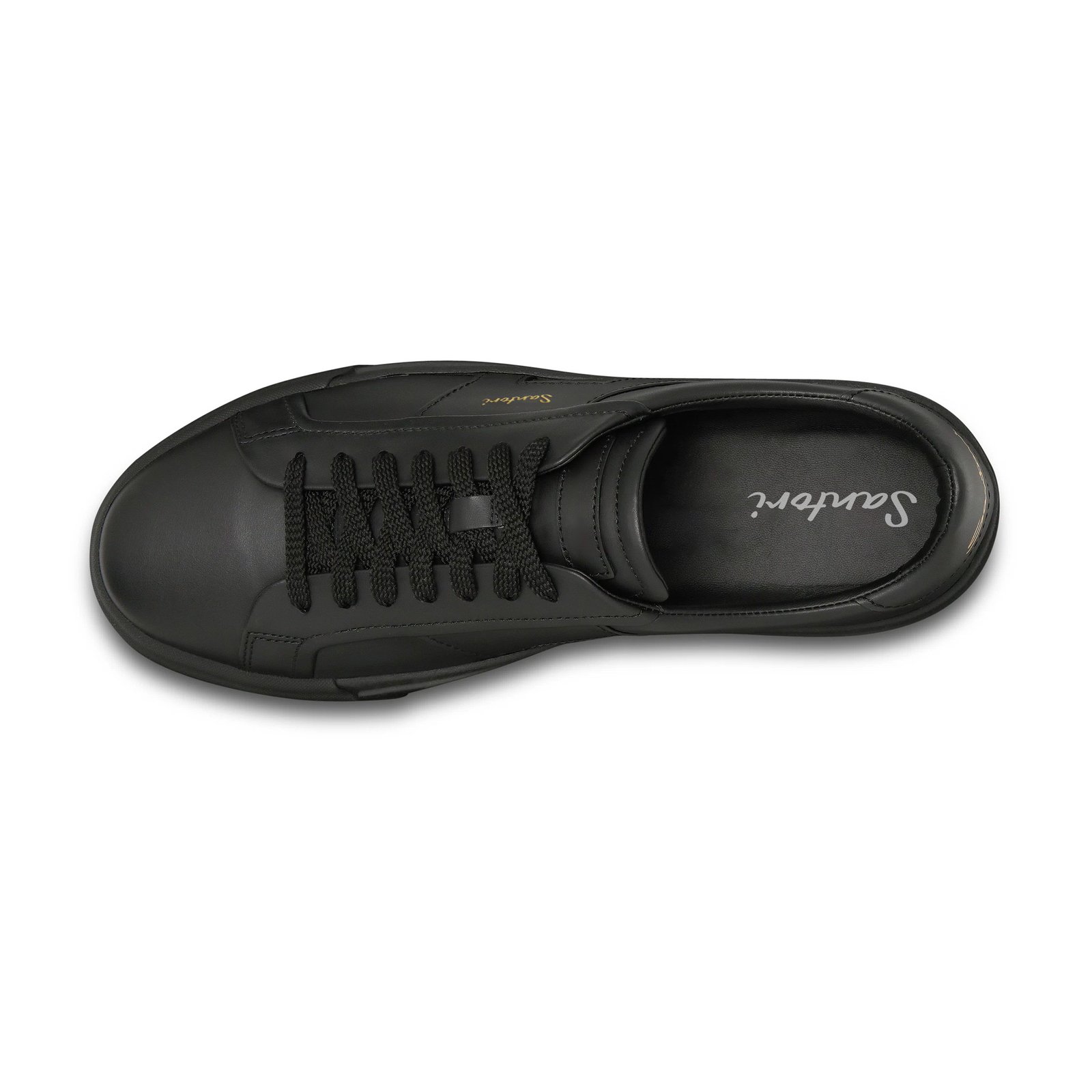 Sneakers da uomo in pelle nera con doppia fibbia - immagine 2