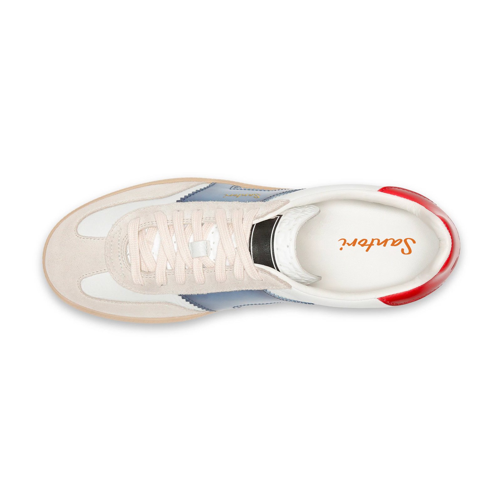 Sneaker da uomo DBS Oly in pelle e camoscio rosso, blu e beige - immagine 4