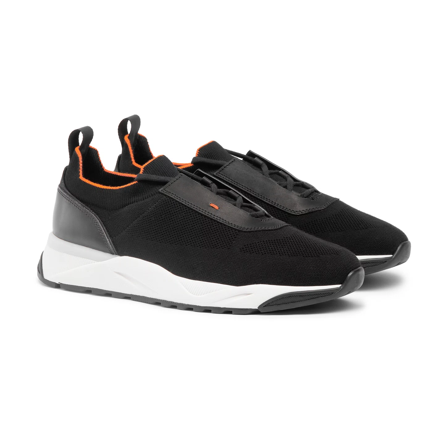 Sneakers da uomo in tessuto elasticizzato nero